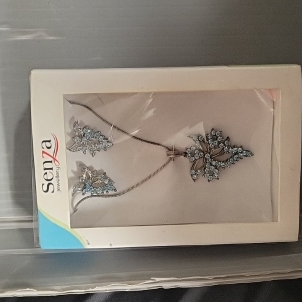 Senza Jewellery Set - Blue Rhinestone Elegance
